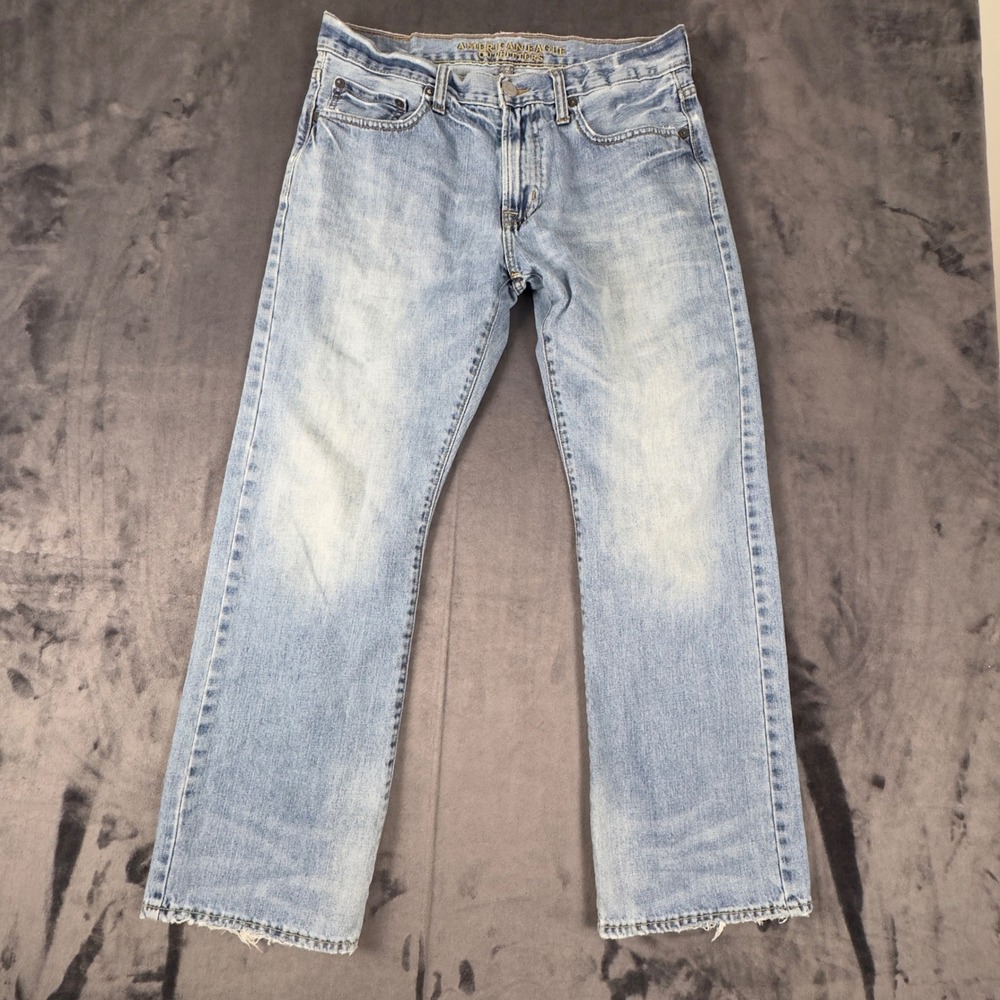 American Eagle Original Boot Jeans Mens 32/30 Light Wash Blue Denim 100% Cotton